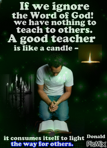 A good teacher is like a candle - GIF animasi gratis
