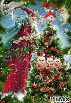 CHRISTMAS FANTASY OWL 1 - Ingyenes animált GIF
