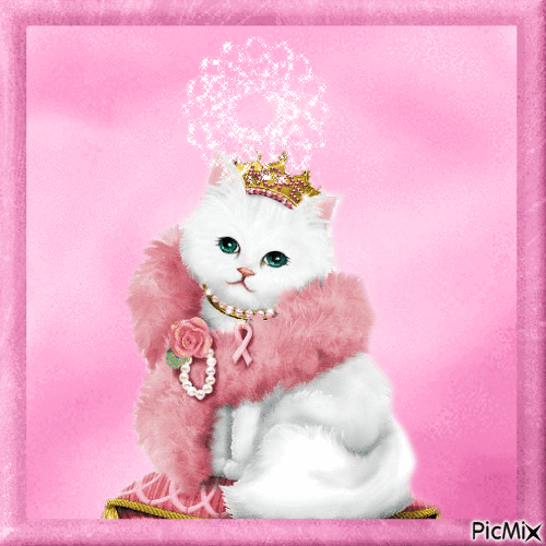 Pink Kitty OMG - Free animated GIF