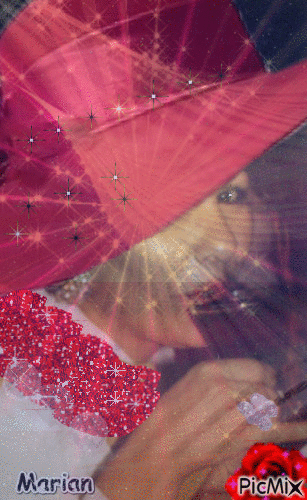 Chapeau Rojo Mujer - GIF animé gratuit