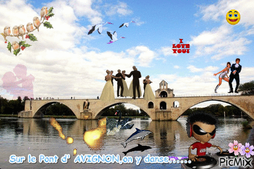 Le pont d'AVIGNON - Zdarma animovaný GIF
