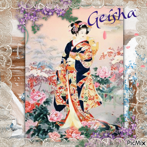Geisha - GIF animado grátis