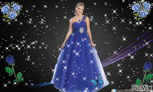 la robe bleu - GIF animasi gratis