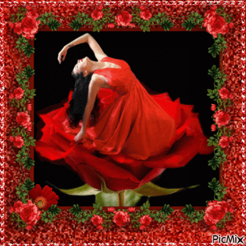 Mujer de Rojo - Darmowy animowany GIF