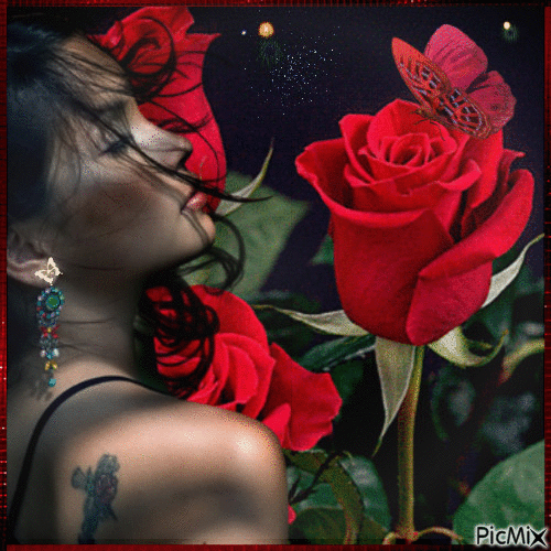 Trece rosas rojas!! - Безплатен анимиран GIF