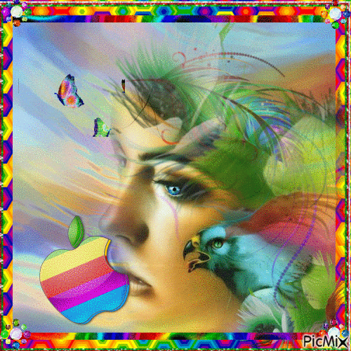 portrait multicolor - Δωρεάν κινούμενο GIF