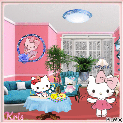 La chambre de Kitty - Animovaný GIF zadarmo