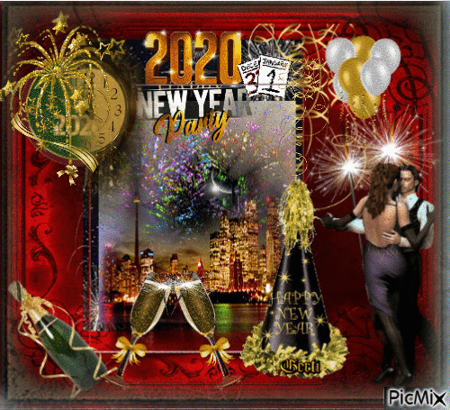 Happy New Year to all my friends - Free animated GIF