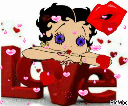 Betty Boop in Love - 無料のアニメーション GIF