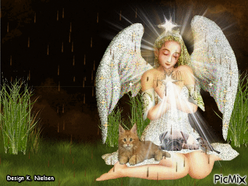 Guardian Angel protecting in the thunder storm - 免费动画 GIF