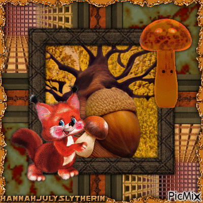 {{{Squirrel holding a Mushroom}}} - Darmowy animowany GIF