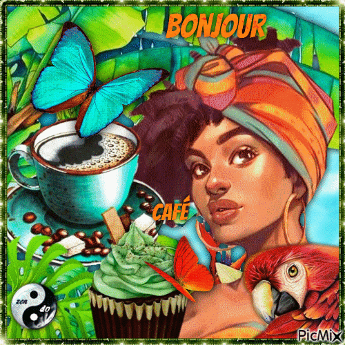 ✦ Bonjour - Zdarma animovaný GIF