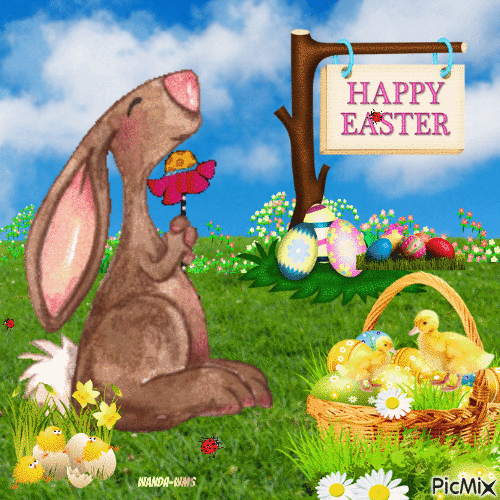 Easter-bunnies - Ilmainen animoitu GIF
