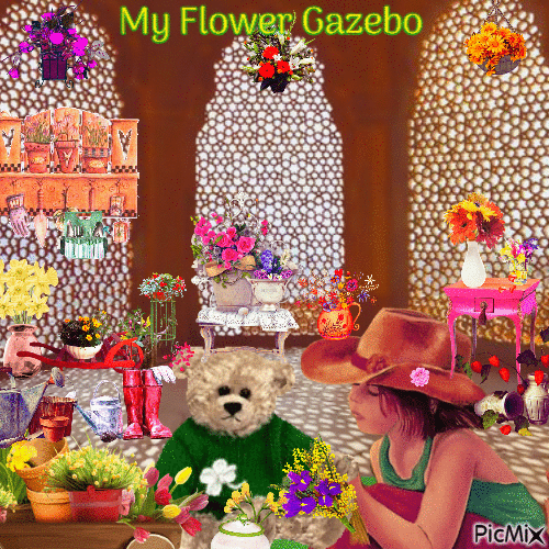 girl with flowers - Darmowy animowany GIF