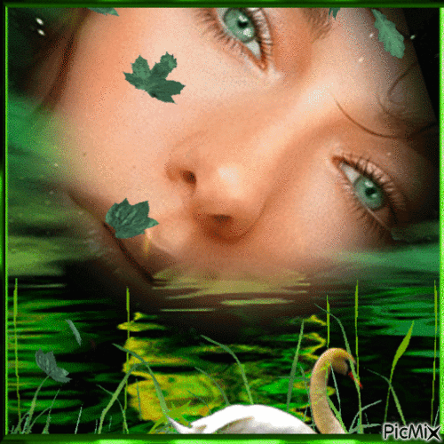 Femme en fond vert - Nemokamas animacinis gif