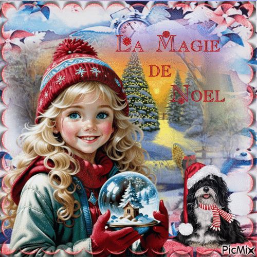 Fille la magique de Noël - Bezmaksas animēts GIF