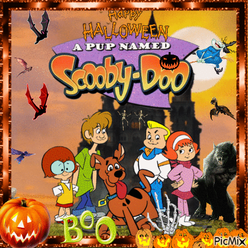 Happy Halloween Pup Named Scooby-Doo - Free animated GIF