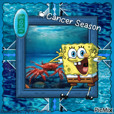 (Cancer Season with Spongebob) - GIF animado grátis