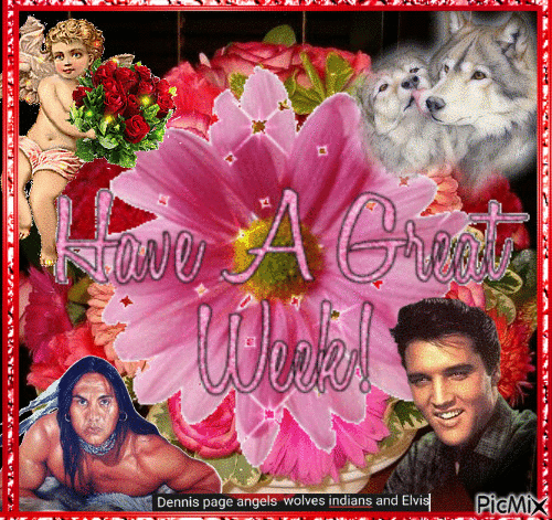 DENNIS PAGE ANGELS WOLVES INDIANS AND ELVIS - 免费动画 GIF