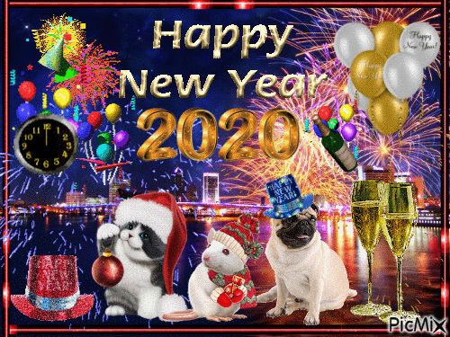 Happy New Year 2020! - GIF animate gratis