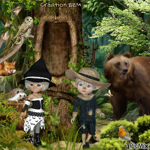La forêt des lutins par BBM - GIF animado grátis
