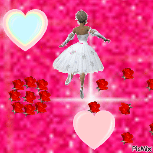Danseuse des roses - GIF animé gratuit