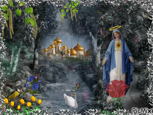 Богородица благословляет землю. - Free animated GIF
