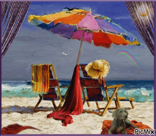 Un día en la playa... - Besplatni animirani GIF