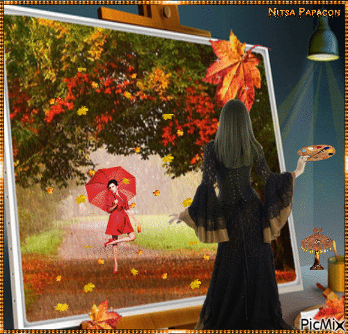 From the painting in fact.🍁 - Darmowy animowany GIF