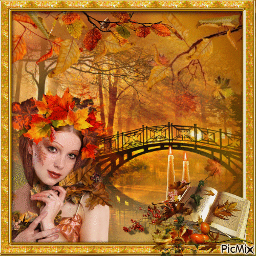 Осенний пейзаж - Gratis animeret GIF