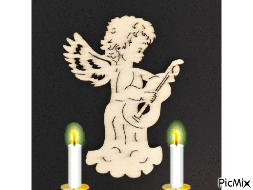 andělíček s kytarou - Animovaný GIF zadarmo