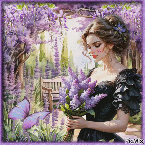 femme lilas - Free animated GIF