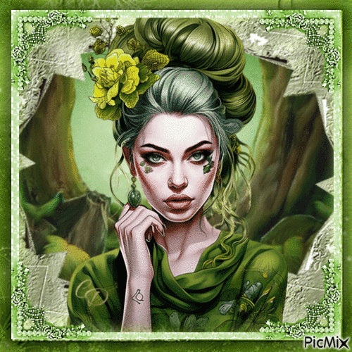 Green Woman - Бесплатный анимированный гифка