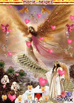 le paradis des anges aux ailes d'or - Ücretsiz animasyonlu GIF