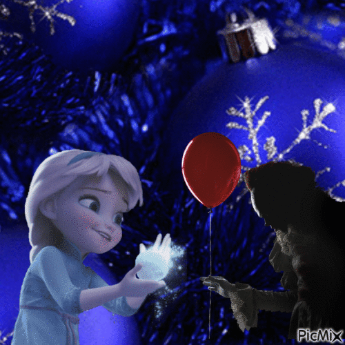 Elsa's christmas surprise guest - Free animated GIF