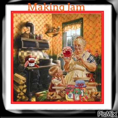 making jam with grandma - безплатен png