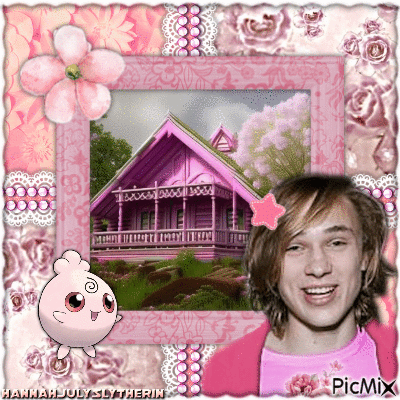 ♥William Moseley at the Pink Log Cabin♥ - Free animated GIF