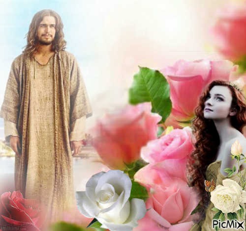 jesus  and girl - Free PNG
