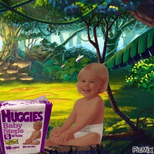 Baby in the jungle - Free PNG