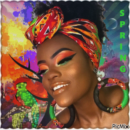 Concours : Femme colorée - 免费动画 GIF