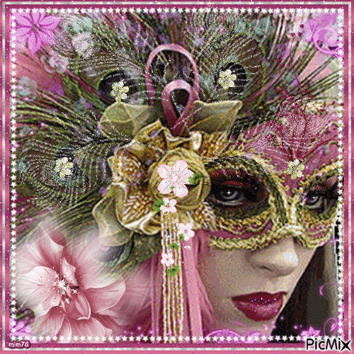 floral mask - Gratis geanimeerde GIF