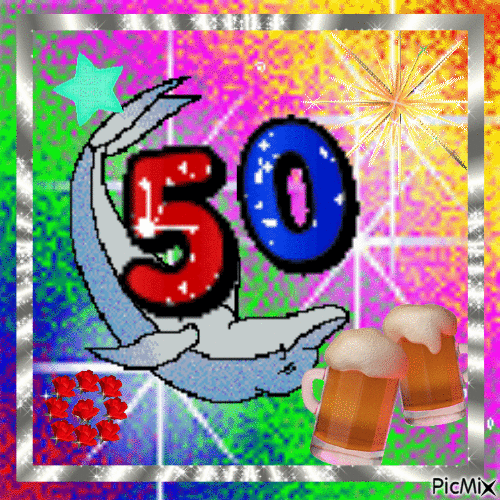 50 with all my hearth - GIF animado grátis
