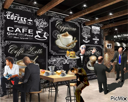LE  CAFÉ  DES  HOMME$  D`AFFAIRE$... - Animovaný GIF zadarmo