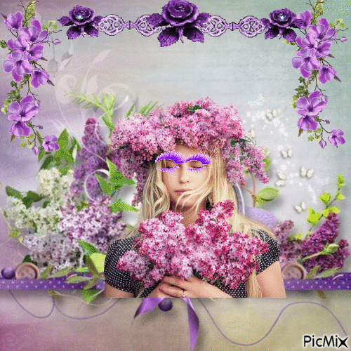 femme lilas - Free animated GIF