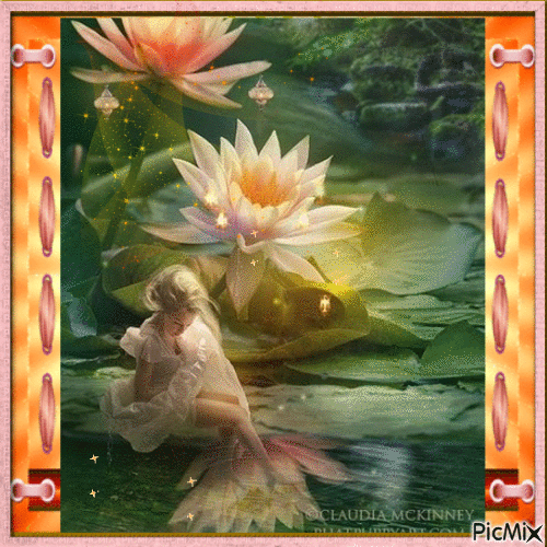 water - lilly - fairy - Free animated GIF
