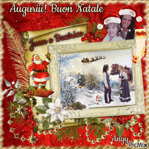 Auguri Buon Natale-Juan e Beatrice - GIF เคลื่อนไหวฟรี