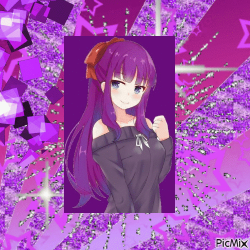 Purple Girl Kawaii - GIF animate gratis