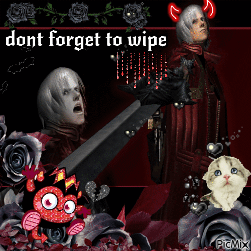 dont forget to wipe dmc devil may cry - GIF animado grátis
