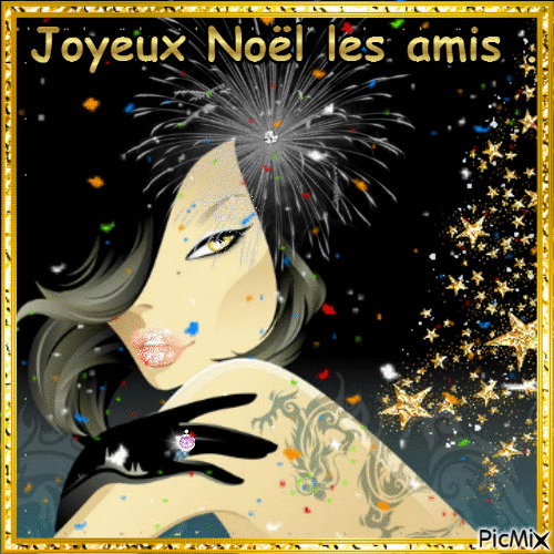 Joyeux Noël les amis - Бесплатный анимированный гифка