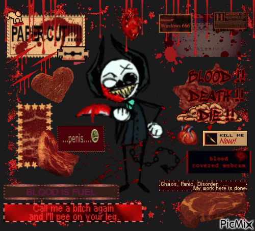 BLOOD !! DEATH !! DIE !! - Безплатен анимиран GIF